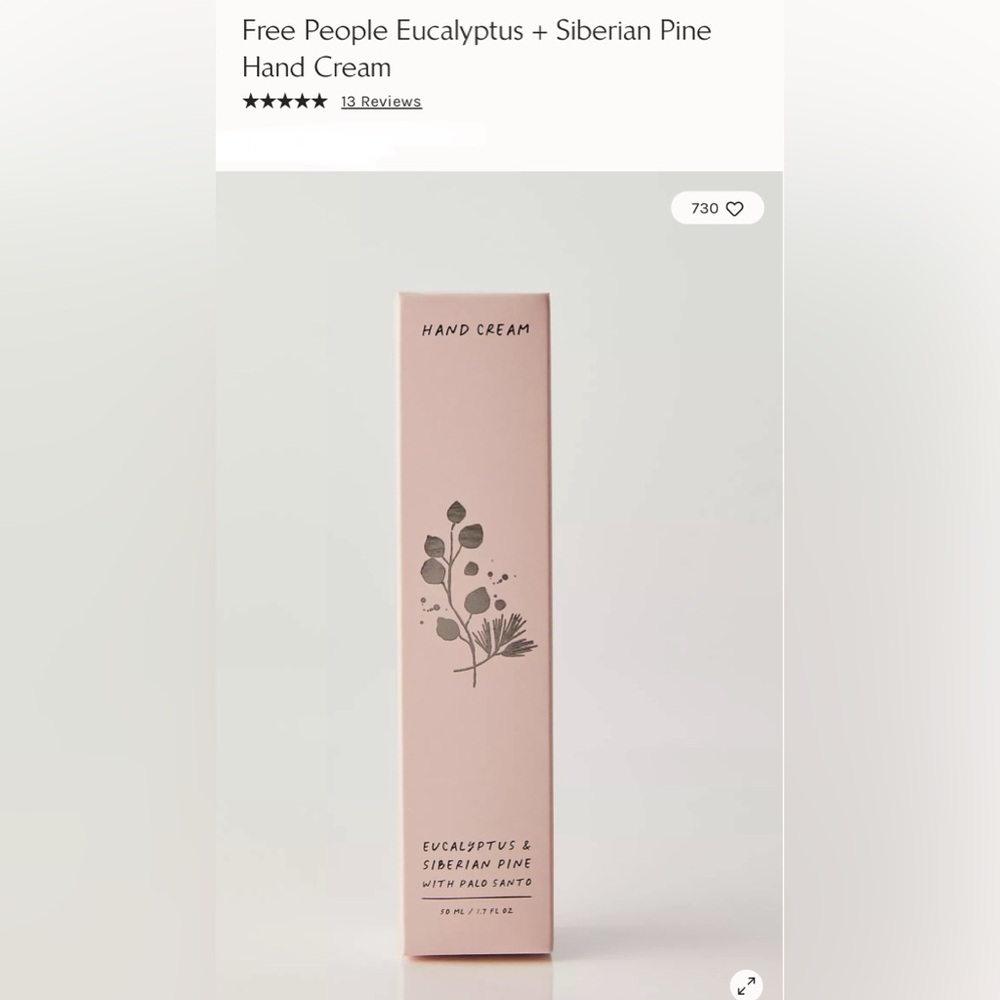 Free People Pink Hand Cream with Eucalyptus & Siberian Pine - Picture 8 of 10